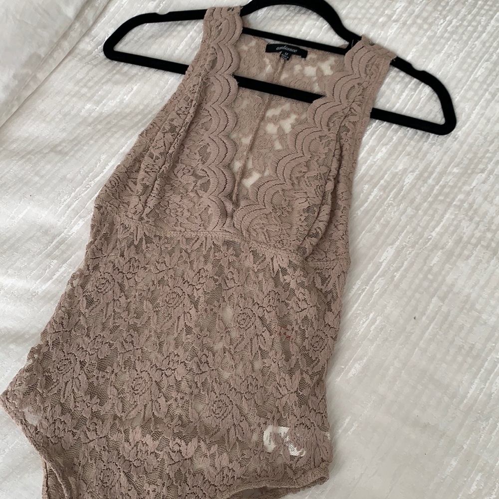 Beautiful Beige Lace Bodysuit